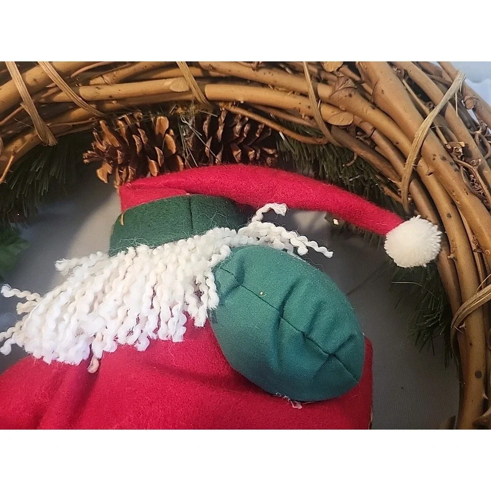 Vintage‎ Handmade Santa Wreath